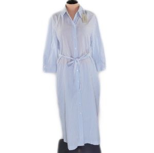 **Store CLOSING SALE** Tucker Long Shirt dress Lavender Stripe Silk Cotto